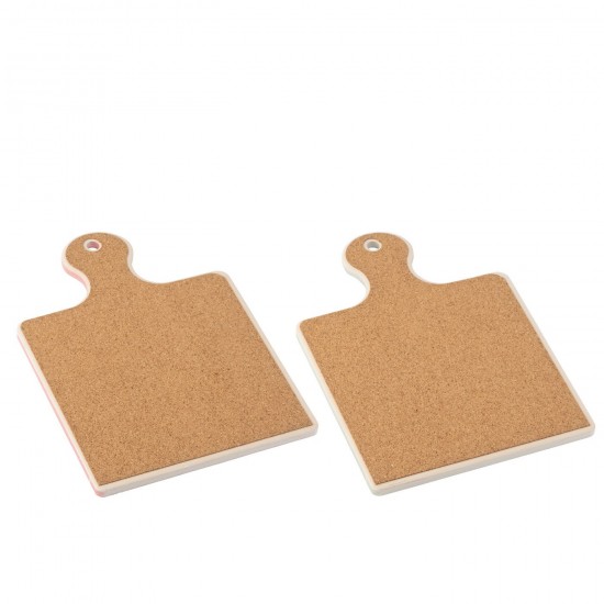 J-Line J Line planches à découper Jolipa Planche À Découper Noël Céramique Rouge Noël Vert Foncé Assortiment De 2.