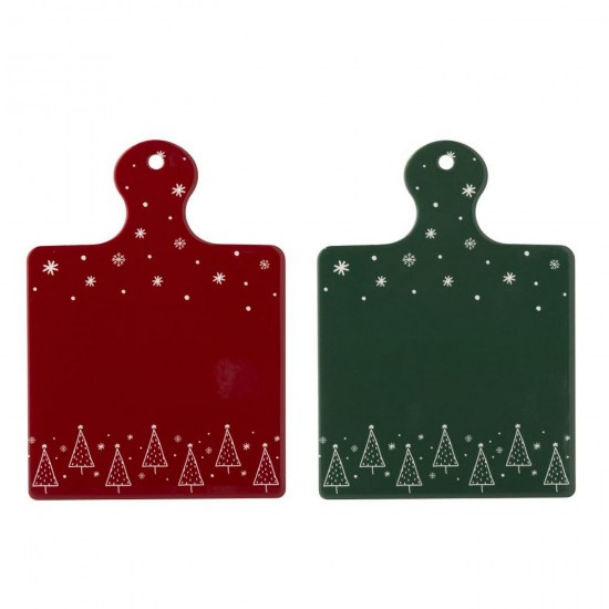 J Line Planche À Découper Noël Céramique Rouge Noël Vert Foncé L24xB17 cm Jline 58806 by Jolipa 58806 Assortiment de 2 pcs.