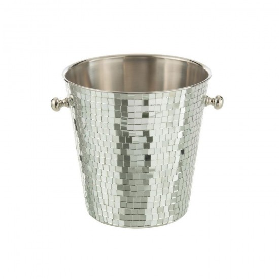 J Line Seau À Glace Mosaïque Acier Inoxydable Argenté L24xB20xH20 cm Jline 58948 by Jolipa 58948.