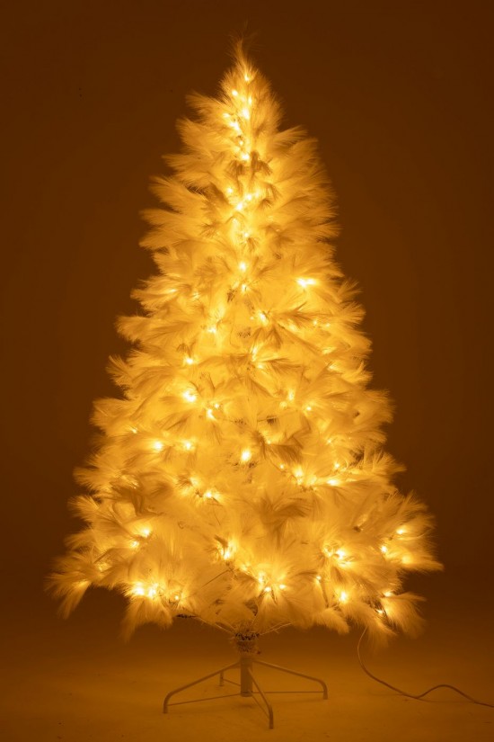 J-Line J Line arbres sapins de noel sur pied Jolipa Sapin De Noël 400 Led Pampa Métal Blanc.