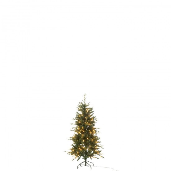J Line Sapin De Noël 160 Led Plastique Vert Foncé Small L90xB90xH150 cm Jline 58986 by Jolipa 58986.
