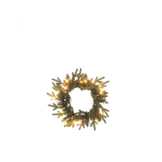 J Line Couronne 20 Led Rond Plastique Vert Foncé Small L40xB40xH5 cm Jline 58989 by Jolipa 58989.