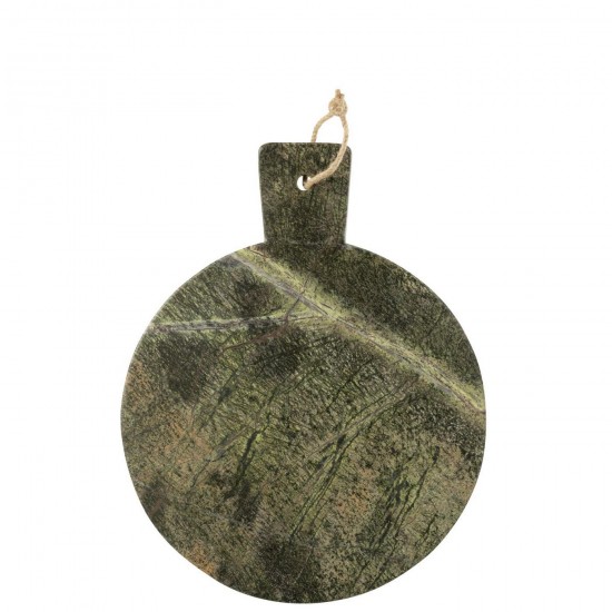 J Line Plateau À Fromage Rond Marbre Vert Kaki Vert Foncé L38xB31xH2 cm Jline 59002 by Jolipa 59002.