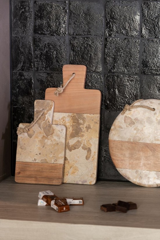 Jolipa Plateau À Fromage Rectangle Marbre Beige Naturel Large.