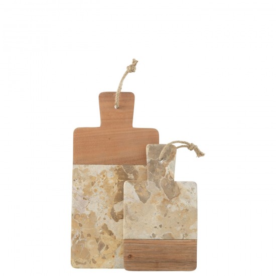 J-Line J Line planches à découper Jolipa Plateau À Fromage Rectangle Marbre Beige Naturel Large.