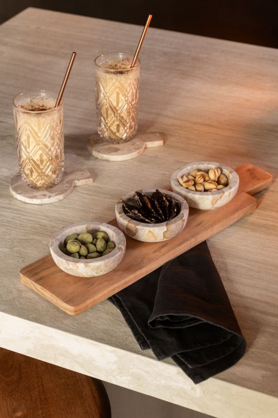 Jolipa Set À Épices Marbre Naturel Beige.