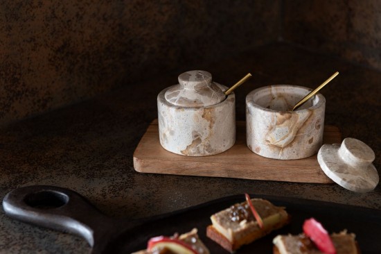 Jolipa Set À Épices Marbre Naturel Beige.