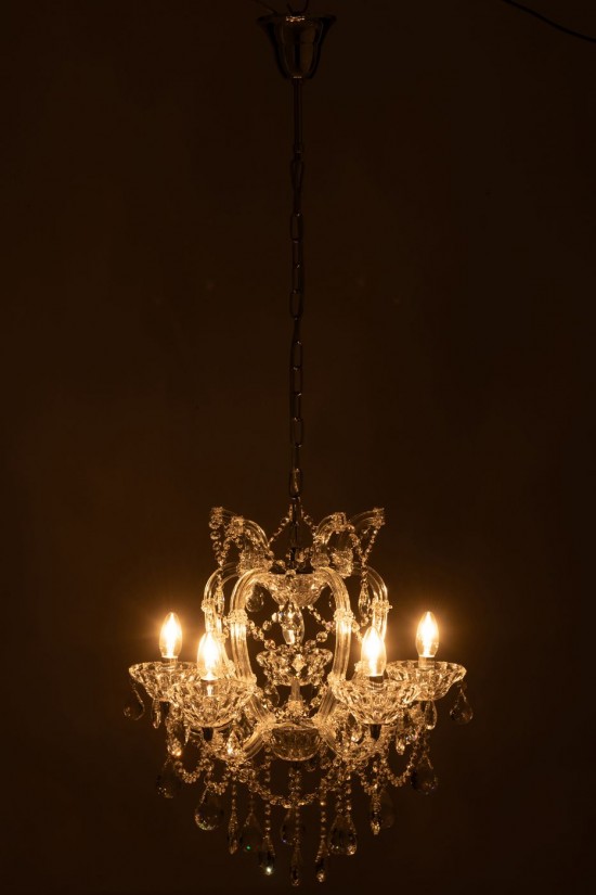 J-Line J Line lampes suspendues suspensions pendantes Jolipa Lustre Chandelier Antique Verre Transparent.