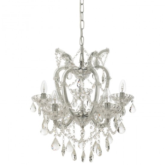 Jolipa Lustre Chandelier Antique Verre Transparent.