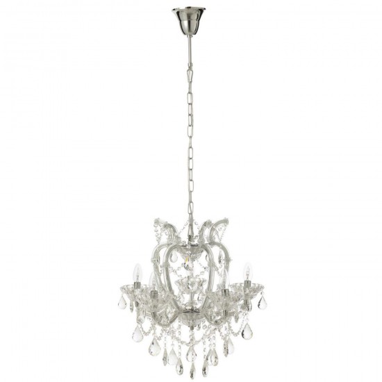 J Line Lustre Chandelier Antique Verre Transparent L53xB53xH57 cm Jline 59043 by Jolipa 59043.