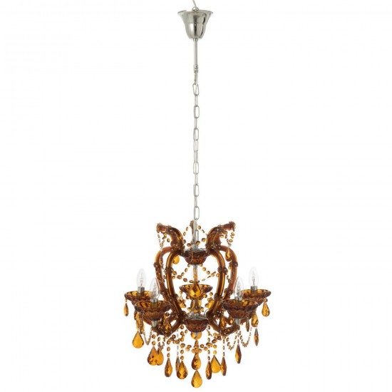 J Line Lustre Chandelier Antique Verre Marron L53xB53xH57 cm Jline 59097 by Jolipa 59097.