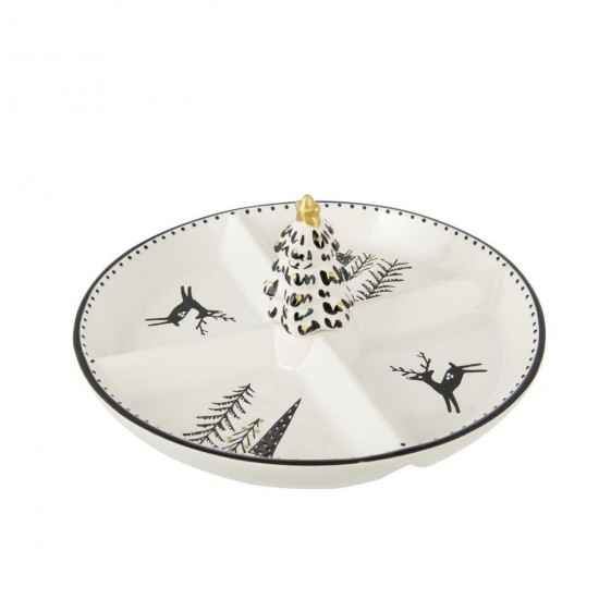 J Line Plateau Dolomite Blanc Noir L28xB28xH12 cm Jline 59114 by Jolipa 59114.