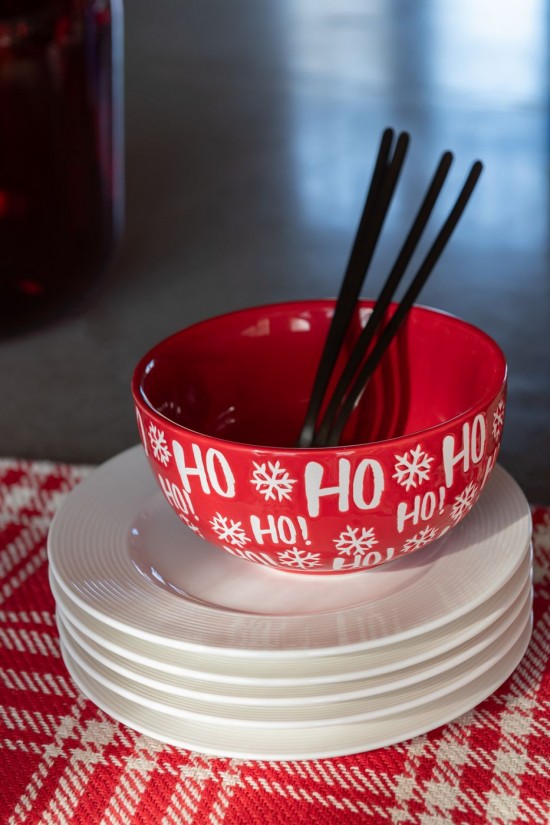 Jolipa Bol Dolomite Rouge Noël Blanc Assortiment De 2.