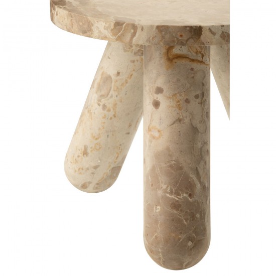 J-Line J Line tables d appoint bouts de canapé Jolipa Table D Appoint Rond Marbre Beige.