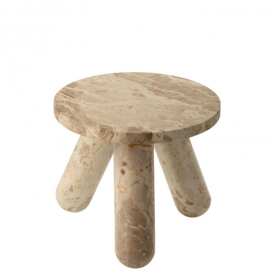 J Line Table D'Appoint Rond Marbre Beige L35xB35xH40 cm Jline 59205 by Jolipa 59205.