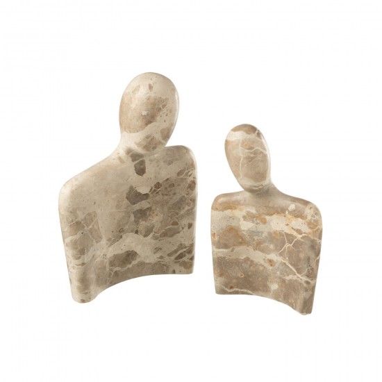 J-Line J Line couples paires statuettes Jolipa Couple Câlin Marbre Beige.