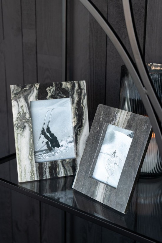 Jolipa Cadre Photo Marbre Noir Gris Clair Small.
