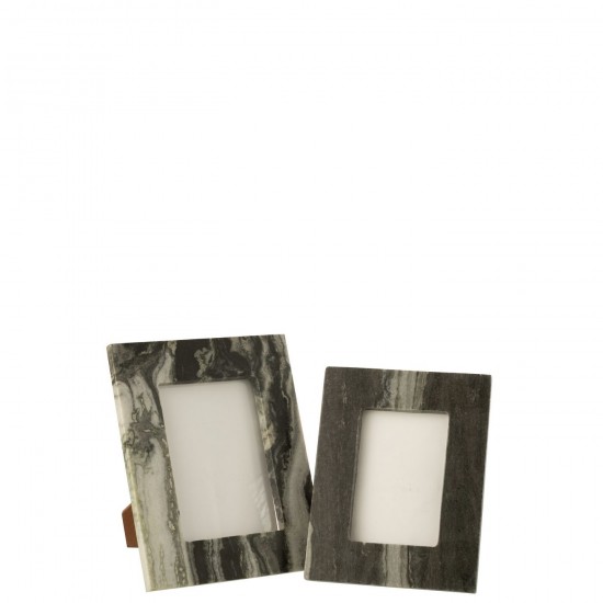 J-Line J Line Cadre photo simple Cadres photo simple Jolipa Cadre Photo Marbre Noir Gris Clair Large.