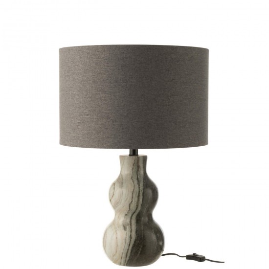 J Line Pied De Lampe Marbre Noir Gris Clair L20xB20xH40 cm Jline 59252 by Jolipa 59252.