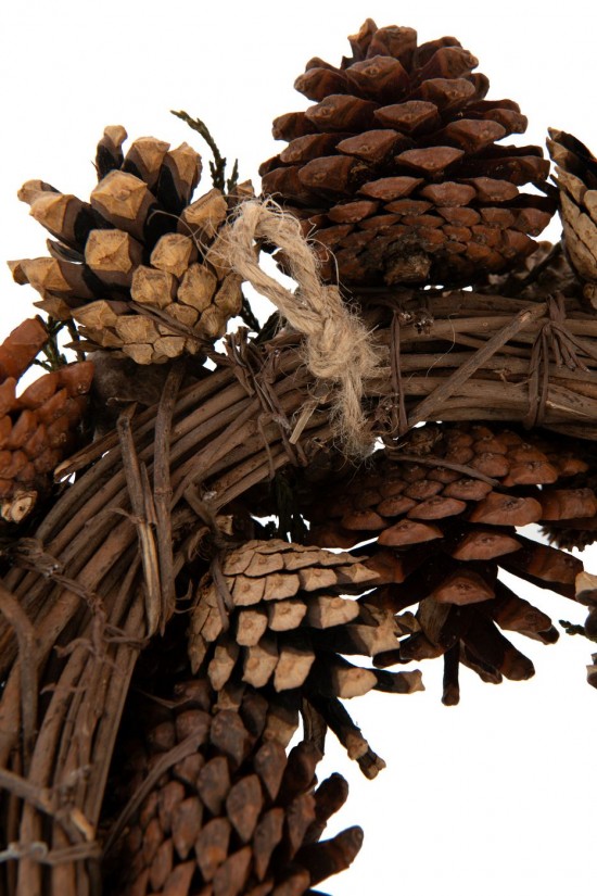 J-Line J Line couronnes Jolipa Couronne Pomme De Pin Fleur Séchée Marron Foncé.