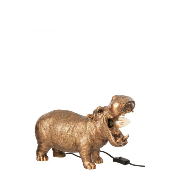 J Line Lampe Hippo Polyresine Cuivre Antique L38xB15xH25 cm Jline 59328 by Jolipa 59328.