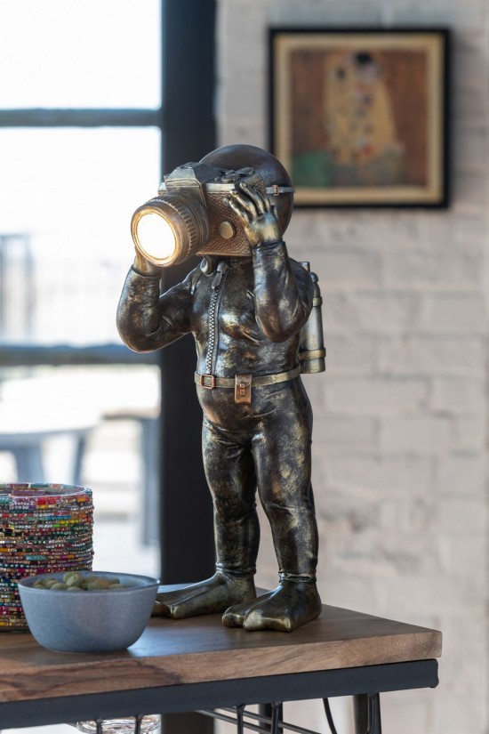 Jolipa Lampe Plongeur Polyeresine Marron Antique.