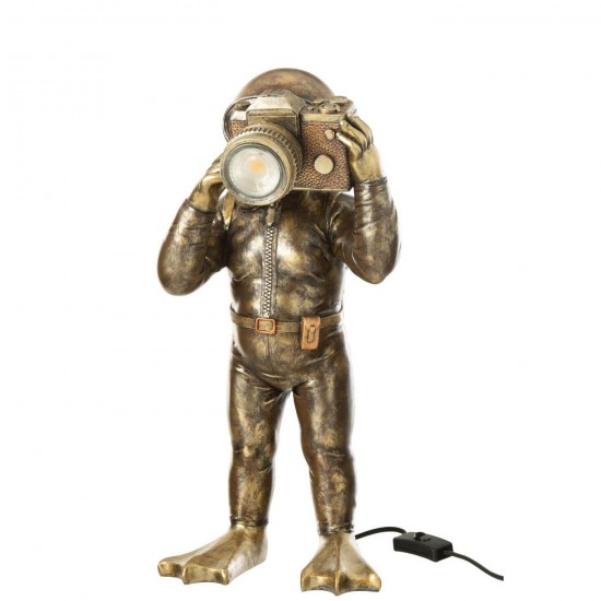 J Line Lampe Plongeur Polyeresine Marron Antique L23xB21xH44 cm Jline 59329 by Jolipa 59329.