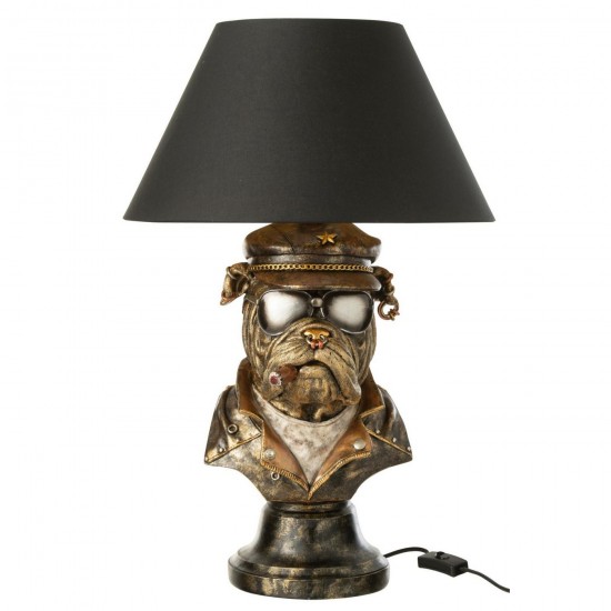 J Line Lampe Bulldog Polyresine Marron Antique L36xB36xH57 cm Jline 59332 by Jolipa 59332.