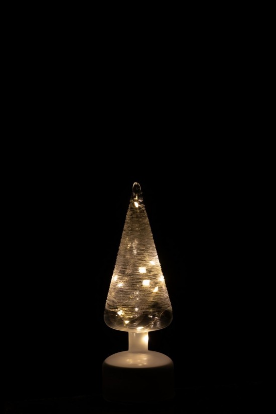 J-Line J Line arbres sapins de noel sur pied Jolipa Arbre Led Tournant Verre Blanc Transparent Small.