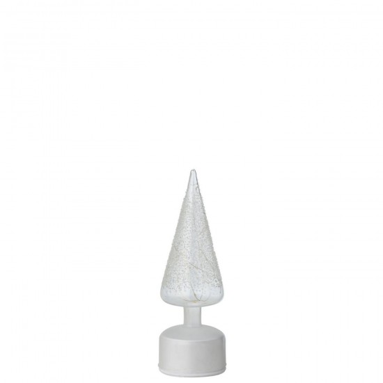 J Line Arbre Led Tournant Verre Blanc Transparent Small L9xB9xH27 cm Jline 59345 by Jolipa 59345.