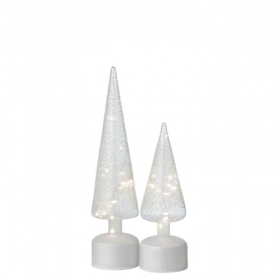 J-Line J Line arbres sapins de noel sur pied Arbre Led Tournant Verre Blanc Transparent Large.