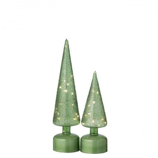 J-Line J Line arbres sapins de noel sur pied Arbre Led Tournant Verre Vert Large.