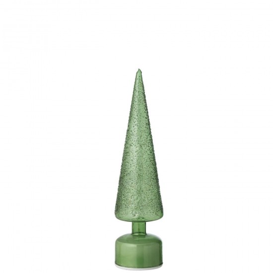 J Line Arbre Led Tournant Verre Vert Large L9xB9xH39 cm Jline 59348 by Jolipa 59348.