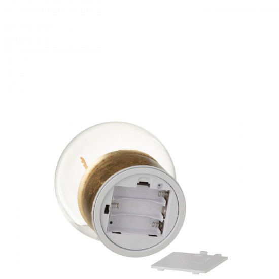 Jolipa Boule Led Renne Verre Doré Blanc Small.