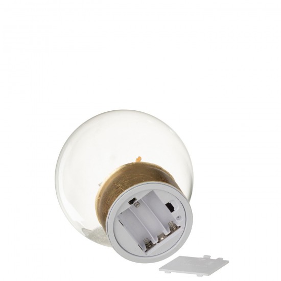 Jolipa Boule Led Renne Verre Doré Blanc Large.