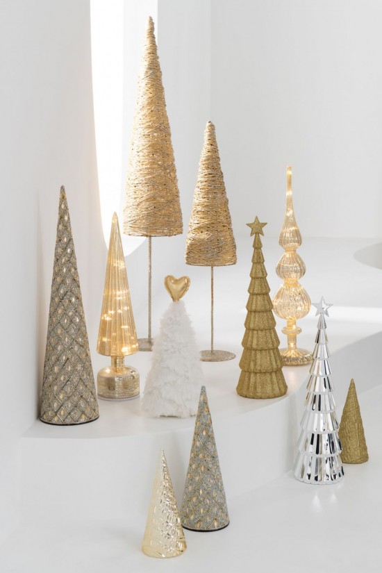 Jolipa Arbre Led Verre Doré.