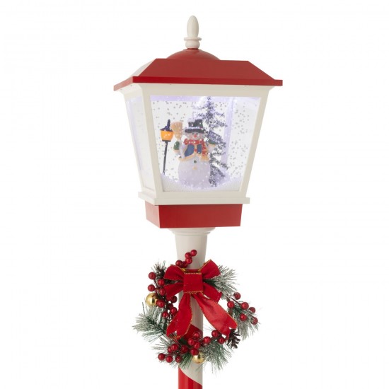 Jolipa Lampadaire Led Neige Plastique Rouge Noël Vert.