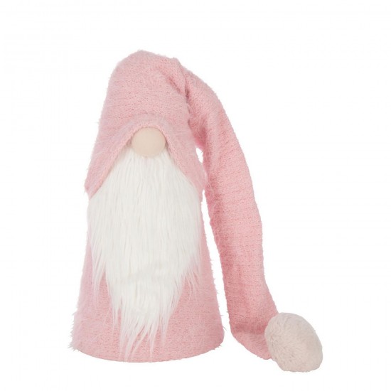 J Line Père Noël Hiver Polyester Rose Clair Blanc Large L29xB29xH60 cm Jline 59503 by Jolipa 59503.