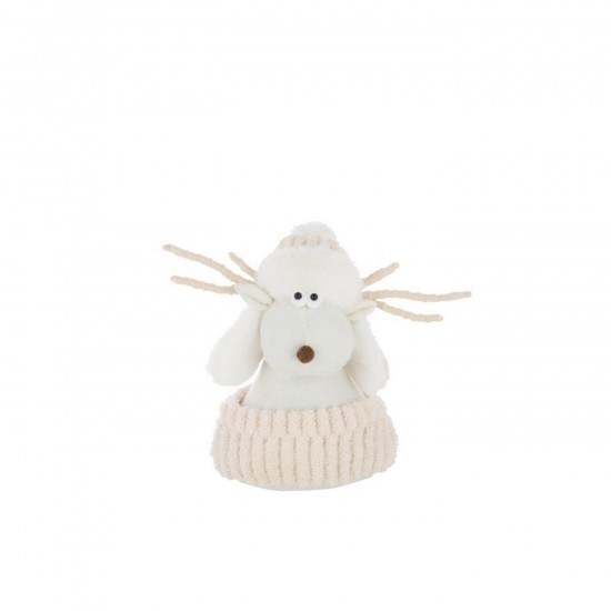 J Line Renne Chapeau De Fourrure Polyester Blanc Écru Large L25xB14xH28 cm Jline 59519 by Jolipa 59519.