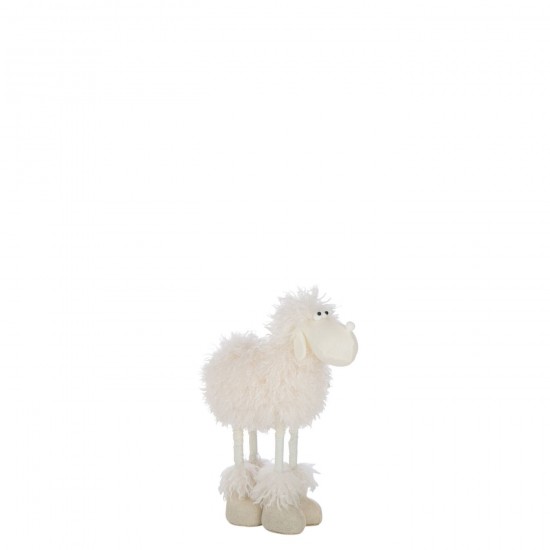 J-Line J Line moutons statuettes Jolipa Mouton Téléscopique Polyester Blanc Small.