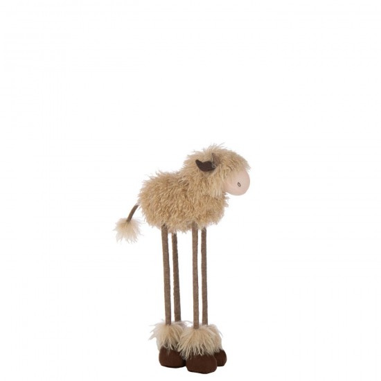 J Line Vache Téléscopique Polyester Marron Foncé Beige Small L33xB13xH58 cm Jline 59524 by Jolipa 59524.