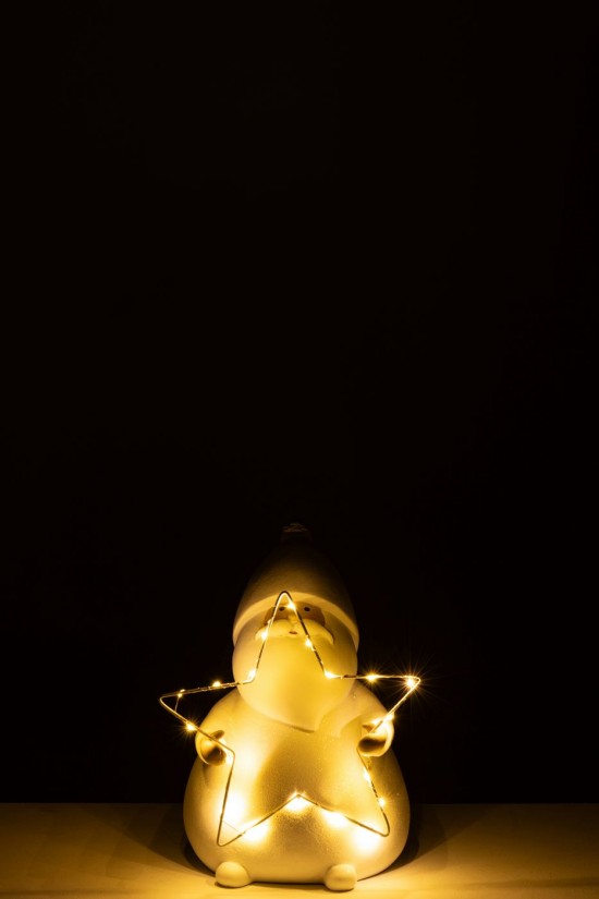 J-Line J Line peres noël Jolipa Père Noël Led Etoile Polyrésine Blanc Small.