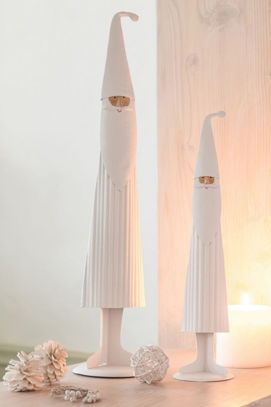 Jolipa Père Noël Morderne Métal Blanc Small.