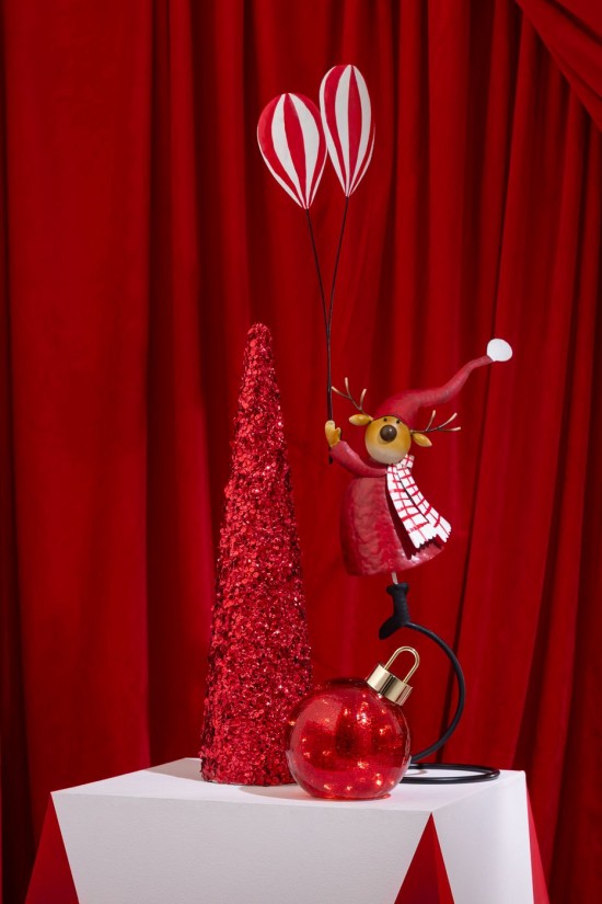 Jolipa Renne Sur Base Ballons Métal Rouge Large.