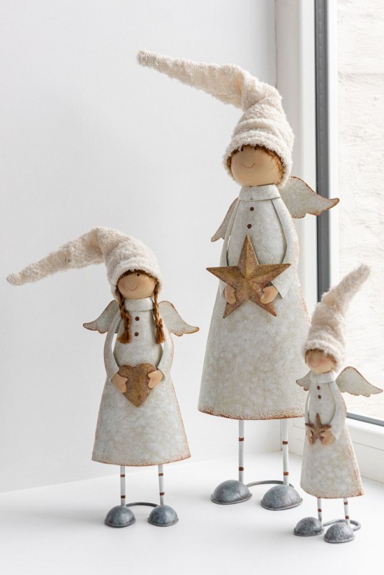 Jolipa Ange Cœur Etoile Métal Blanc Cassé Small Assortiment De 2.