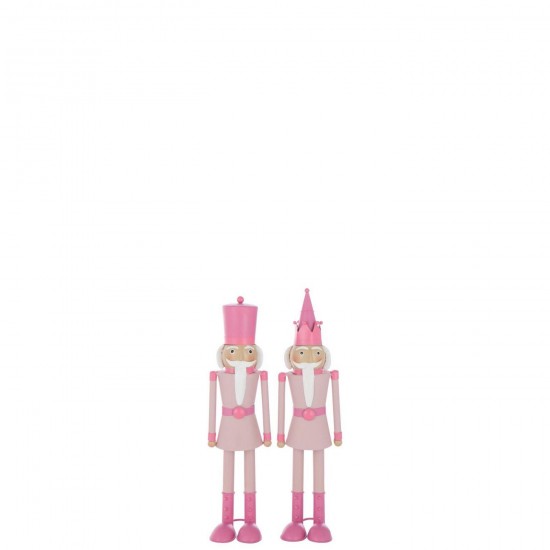 J Line Casse Noisette Moustache Métal Rose Small L9xB9xH34 cm Jline 59631 by Jolipa 59631 Assortiment de 2 pcs.