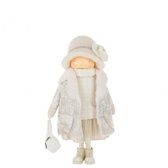 J Line Fille Sac Polyester Blanc Cassé Large L28xB15xH46 cm Jline 59660 by Jolipa 59660.