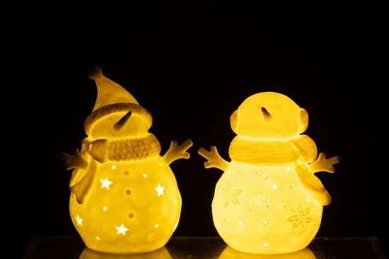 J-Line J Line bonhommes de neige noël Jolipa Bonhomme De Neige Led Etoiles Argile Blanc Beige Large Assortiment De 2.