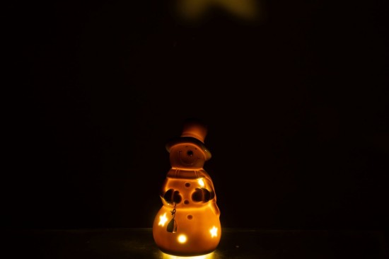 J-Line J Line hivers Jolipa Bonhomme De Neige Led Porcelaine Écru Small.