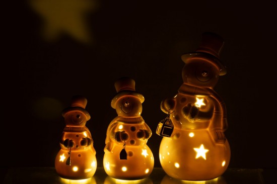 J-Line Muñeco De Nieve Led Porcelana Crudo Large.